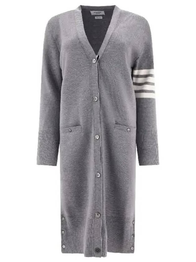 Milano Fine Merino Cardigan Light Grey - THOM BROWNE - BALAAN 3