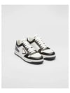 Downtown Perforated Leather Low Top Sneakers White Black - PRADA - BALAAN 2