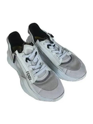 White Gray Flow Sneakers No 7 260 - FENDI - BALAAN 1