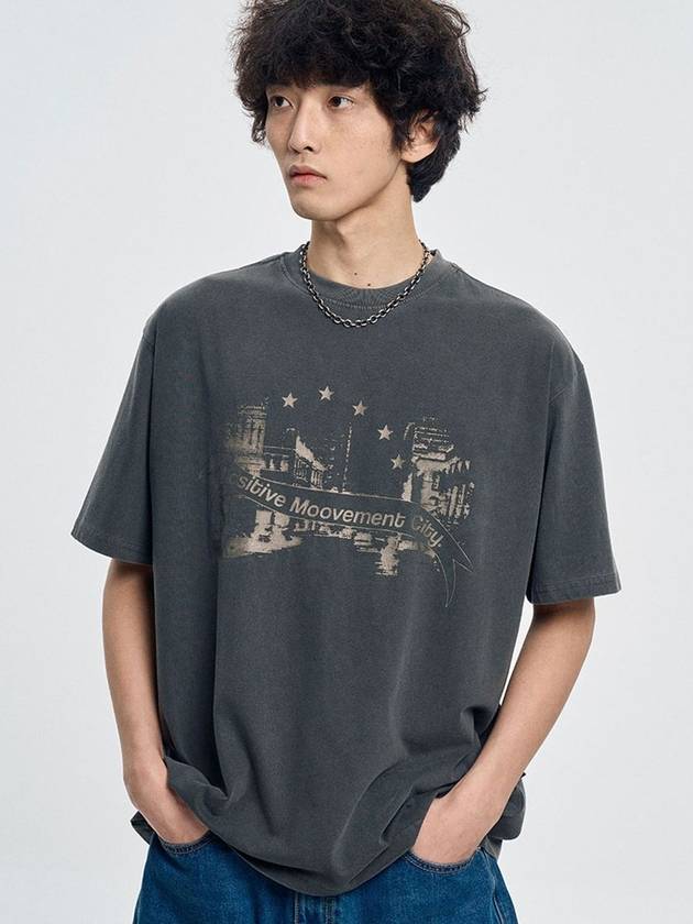 City Pigment Short Sleeve T-Shirt Charcoal - MOO - BALAAN 2