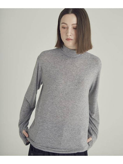 Women's Wool Jersey Turtleneck Grey - MOTH - BALAAN 2