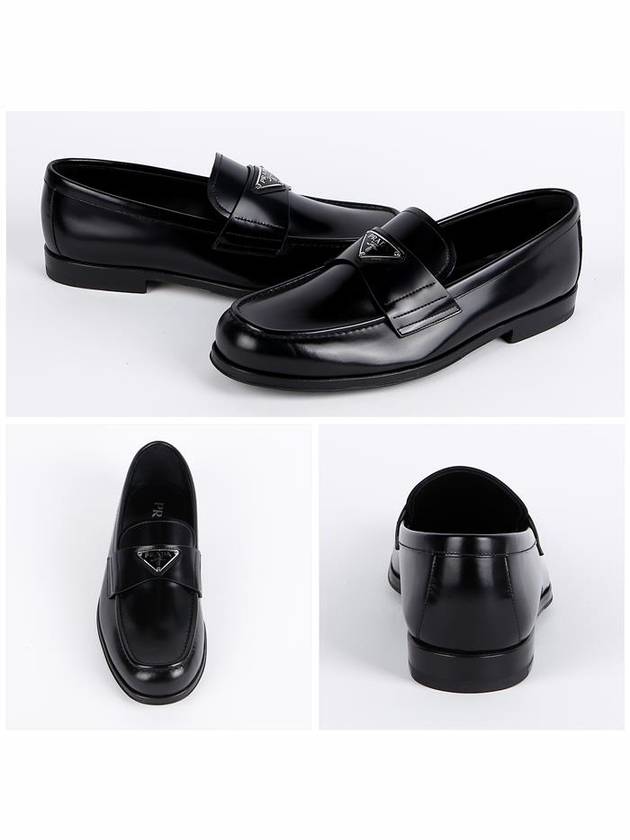 Brushed Leather Loafers Black - PRADA - BALAAN 4