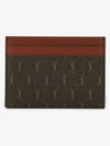 Monogram Canvas Card Wallet Brown - SAINT LAURENT - BALAAN 3