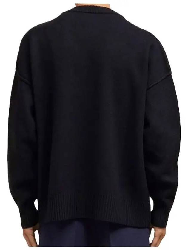 De Coeur Logo Wool Cardigan Night Blue - AMI - BALAAN 3