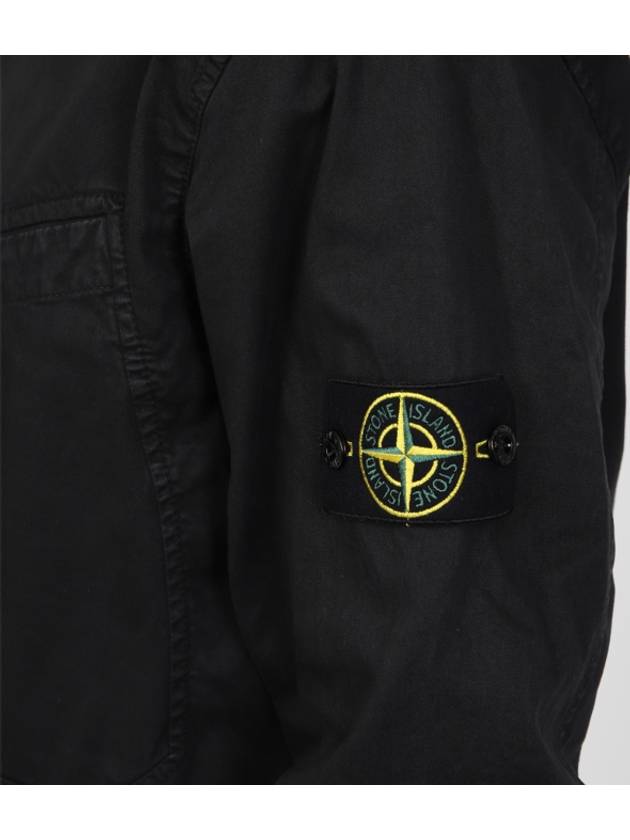 Wappen Patch Overshirt Zip Up Jacket Black - STONE ISLAND - BALAAN 9