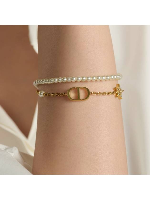 Petit CD Resin Pearls Bracelet Gold - DIOR - BALAAN 5