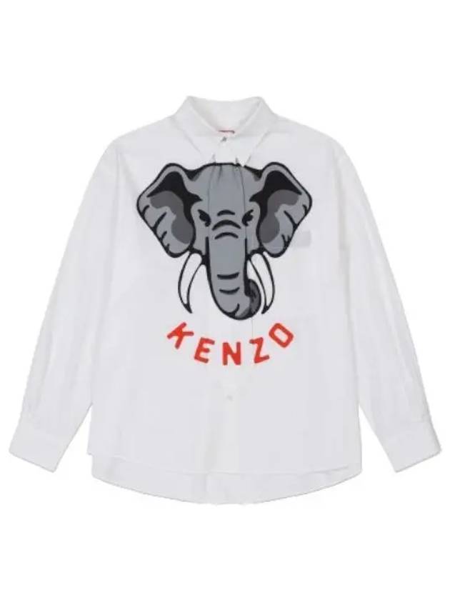 elephant tie shirt white - KENZO - BALAAN 1