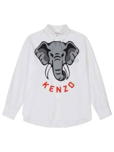 elephant tie shirt white - KENZO - BALAAN 1