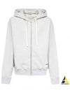 Logo Patch Cotton Zip-up Hoodie Light Grey - JIL SANDER - BALAAN 2