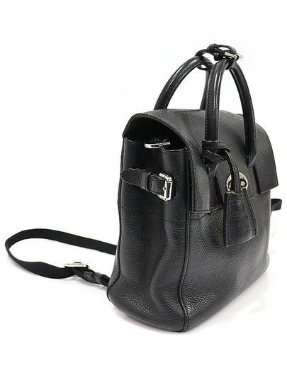 HH2792 Black leather silver mini Cara Delevingne tote backpack 3WAY - MULBERRY - BALAAN 2