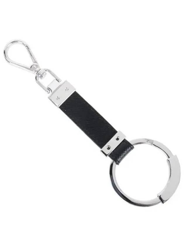 Saffiano Leather Key Holder Black - PRADA - BALAAN 3