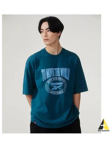 Varsity Logo T Shirt Dark Green - REEBOK - BALAAN 1