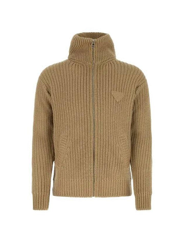 Masculinity Alpaca Cardigan Brown - PRADA - BALAAN 1