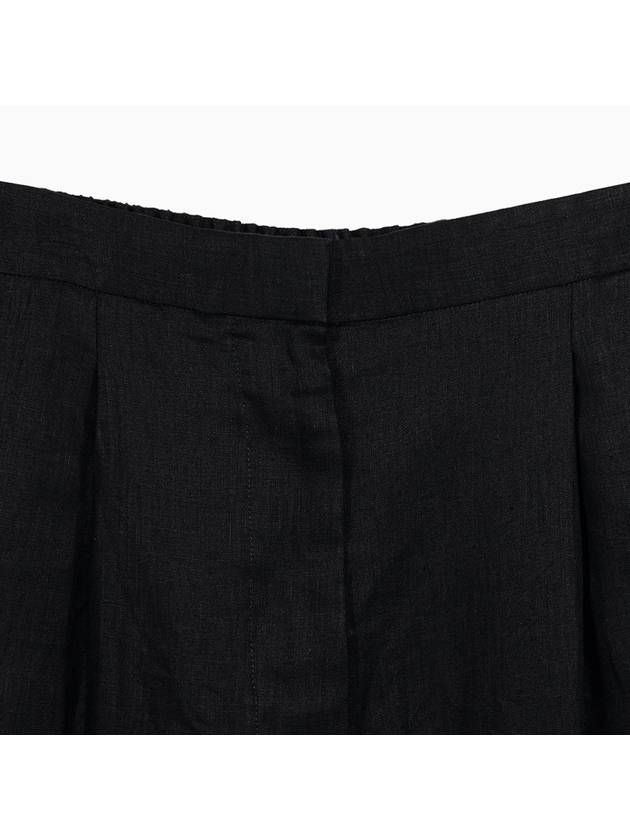 Pintuck Black Women's Linen Wide Pants DB3001CAYO 900 - RVR LARDINI - BALAAN 2
