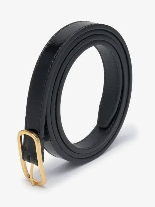 gold-tone metal buckle slim leather belt black - TOTEME - BALAAN 2