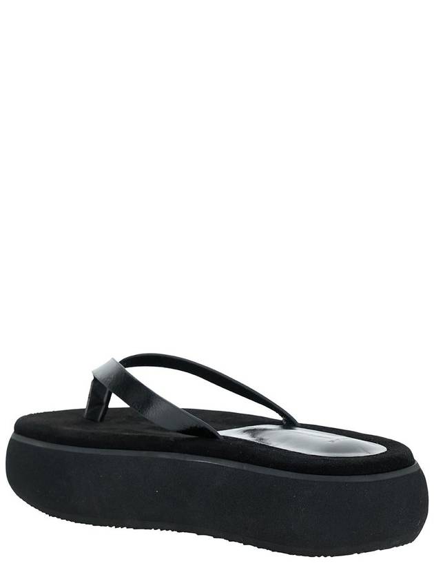 'Boat' Black Flip Flops With Chunky Sole In Leather Woman - OSOI - BALAAN 3