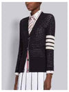 4 Bar Pointelle V Neck Cardigan Navy - THOM BROWNE - BALAAN 2