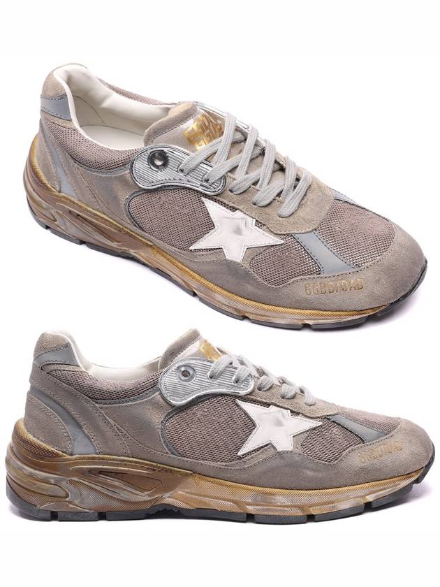 Mesh and Suede Dad-Star Sneakers White Dove Grey - GOLDEN GOOSE - BALAAN 3