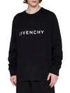 Logo Print Cotton Sweatshirt Black - GIVENCHY - BALAAN 3