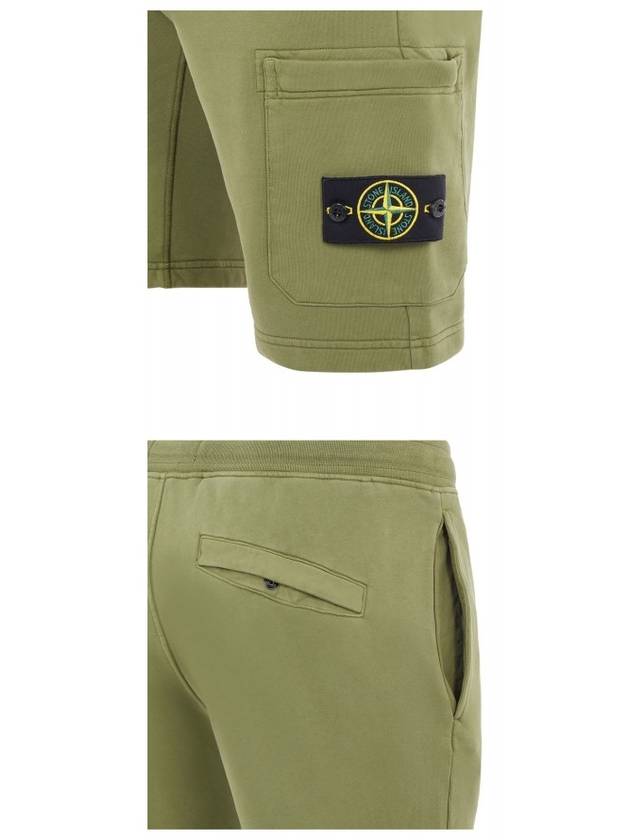 Waffen Patch  Fleece Bermuda Shorts Olive Green - STONE ISLAND - BALAAN 6