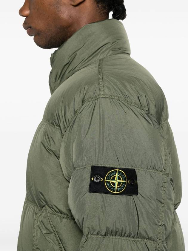 Garment Dyed Crinkle Reps Down Padding Olive - STONE ISLAND - BALAAN 7