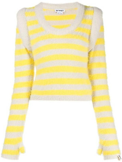 Slim Stripe Long Sleeve Knit Top Yellow - SUNNEI - BALAAN 2