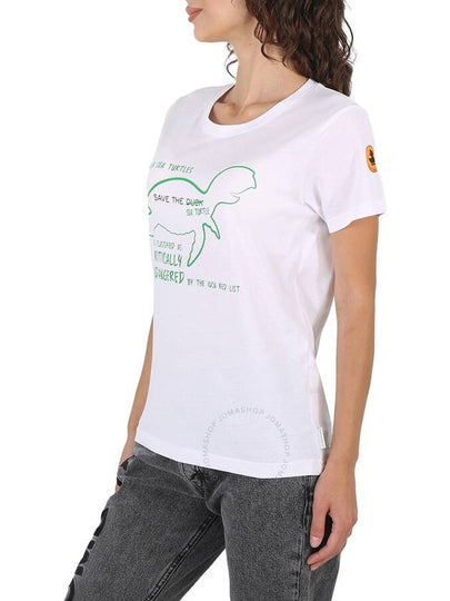 Save The Duck Ladies White Vivian Turtle Print T-shirt, Brand Size 0 (X-Small) - SAVE THE DUCK - BALAAN 2