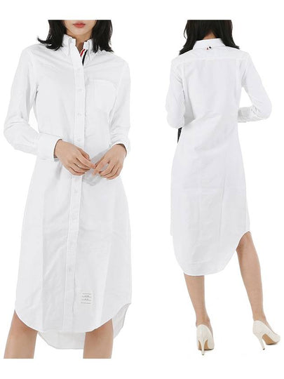 Women's Oxford Classic Shirt Midi Dress White - THOM BROWNE - BALAAN 2