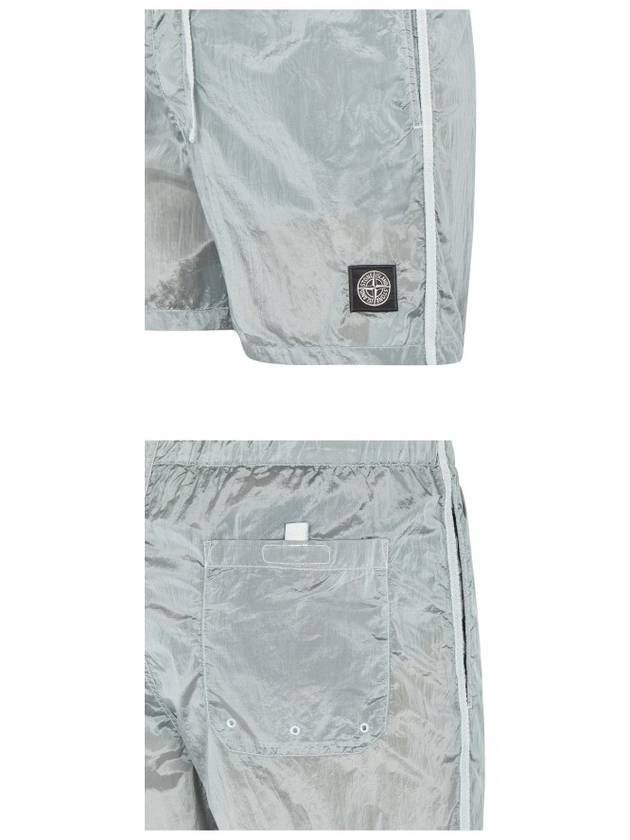 Men's Nylon Metal Swim Shorts Aqua Grey - STONE ISLAND - BALAAN 6