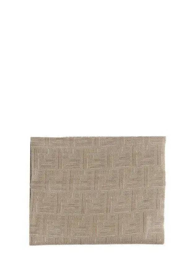 Men's All-Over Shadow Wool Silk Scarf Beige - FENDI - BALAAN 2