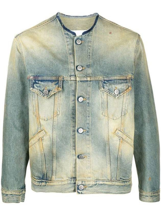 Decurtiqu Collar Denim Jacket Blue - MAISON MARGIELA - BALAAN 1