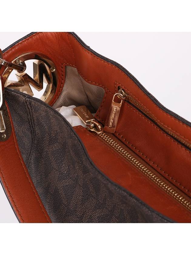 MK pattern brown top handle shoulder bag - MICHAEL KORS - BALAAN 7