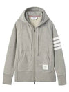 Engineered 4 Bar Diagonal Zip Up Hoodie Light Grey - THOM BROWNE - BALAAN 2