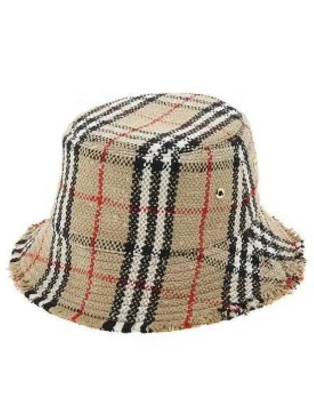 Check Boucle Bucket Hat Beige - BURBERRY - BALAAN 2