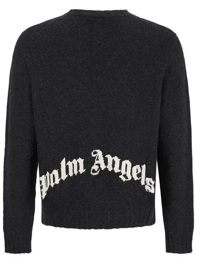 Palm Angels Dark Grey Merino Wool Blend Sweater - PALM ANGELS - BALAAN 2