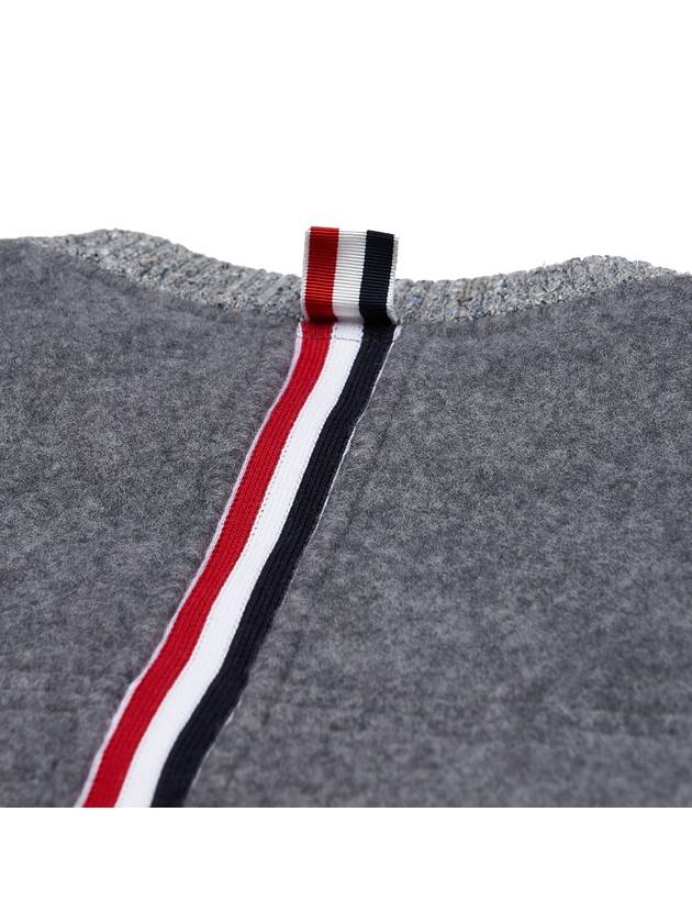 Logo Patch Striped Wool Fleece Crewneck Knit Top Grey - THOM BROWNE - BALAAN 7