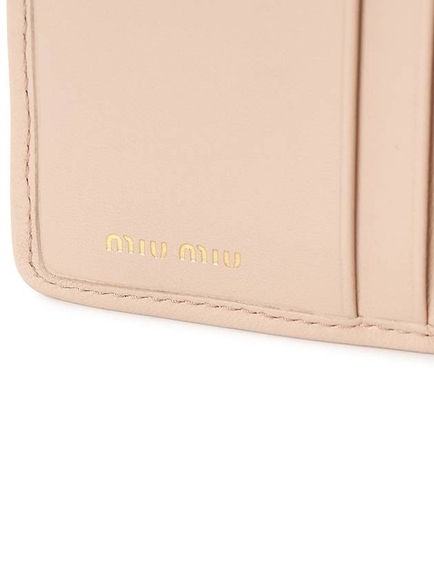 Matelasse Nappa Leather Card Wallet Pink - MIU MIU - BALAAN 6