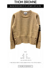 Diagonal Armband Knit Top Camel - THOM BROWNE - BALAAN 3