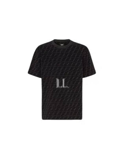 FF Logo Pique Short Sleeve T-Shirt Black - FENDI - BALAAN 2