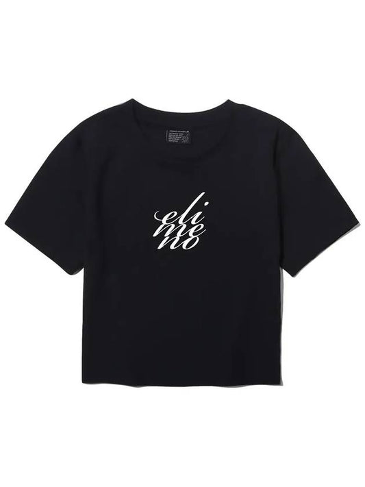 EL Breath Logo Crop Short Sleeve T Shirt Black - ELIMENO - BALAAN 2