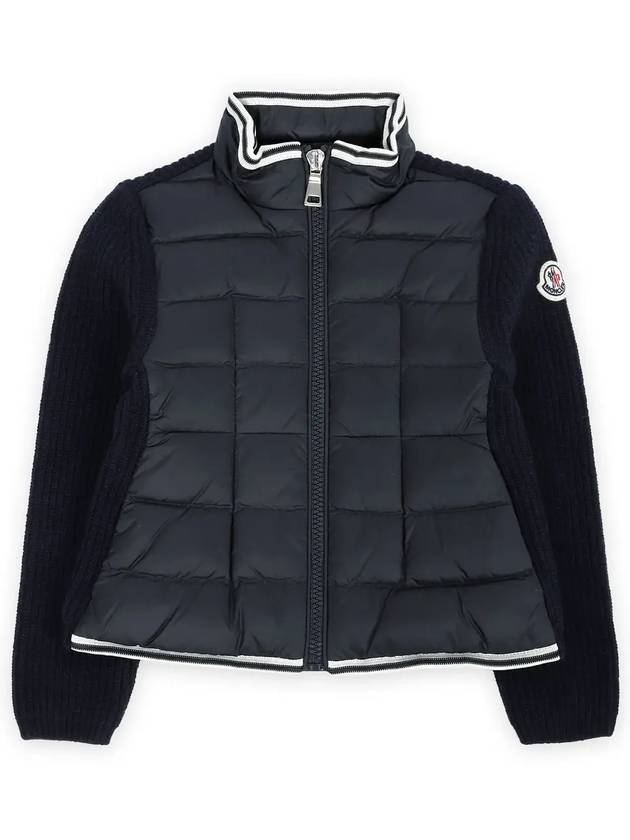 Kids Waffen Patch Knit Mix Jacket Navy 9B00006 M1241 750 - MONCLER - BALAAN 3