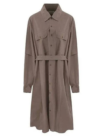 22FW DR453 LF699 PU813 Two Pocket Shirt Dress Misty Mauve　 989211 - LEMAIRE - BALAAN 1