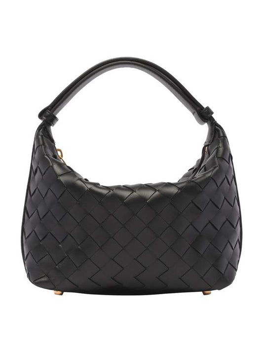 Women's Intrecciato Mini Leather Shoulder Bag Black - BOTTEGA VENETA - BALAAN 1