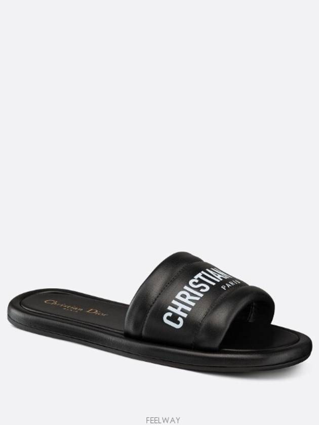 Every-D Embossed Lambskin Slippers Black - DIOR - BALAAN 4