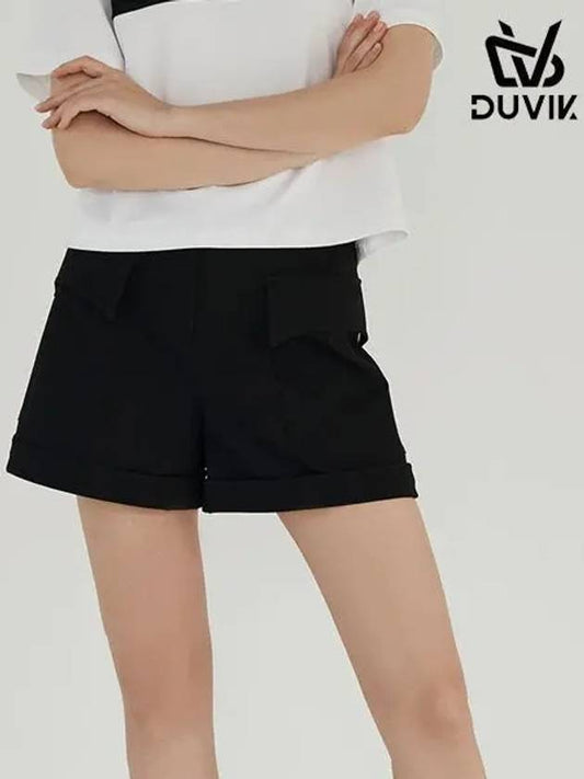 spandex wide roll-up 4-quarter shorts DD2WPT303BK - DUVIK - BALAAN 1