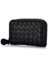 Intrecciato Zipper Coin Card Wallet Black - BOTTEGA VENETA - BALAAN 3