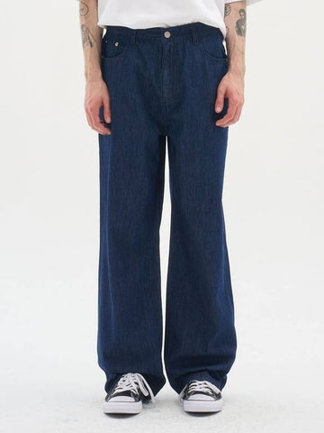 Summer wide denim pants_dark indigo - BLONDNINE - BALAAN 1