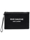 Rive Gauche Zipper Strap Clutch Bag Black - SAINT LAURENT - BALAAN 2