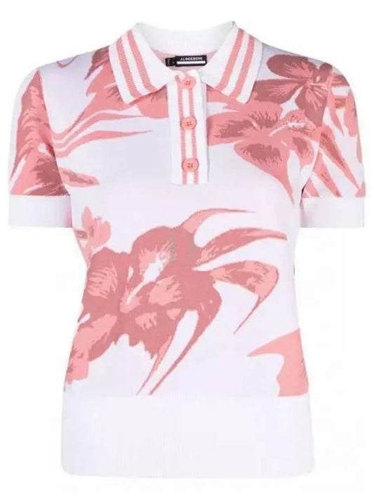 Hedda Knitted Polo Shirt Hibiscus Pink - J.LINDEBERG - BALAAN 2