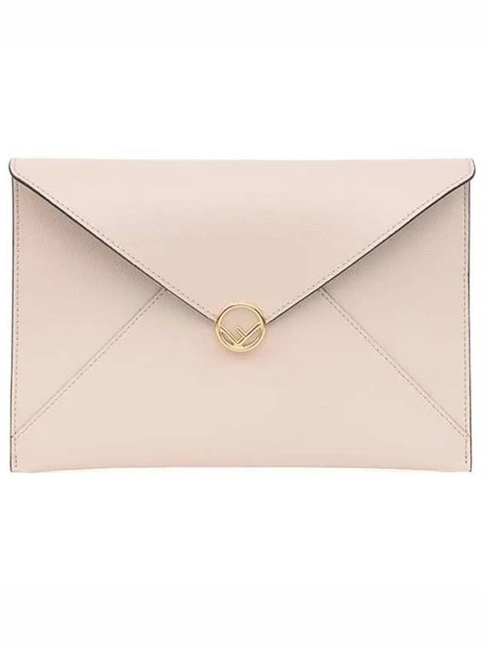 Logo Flat Large Clutch Bag Pink - FENDI - BALAAN.